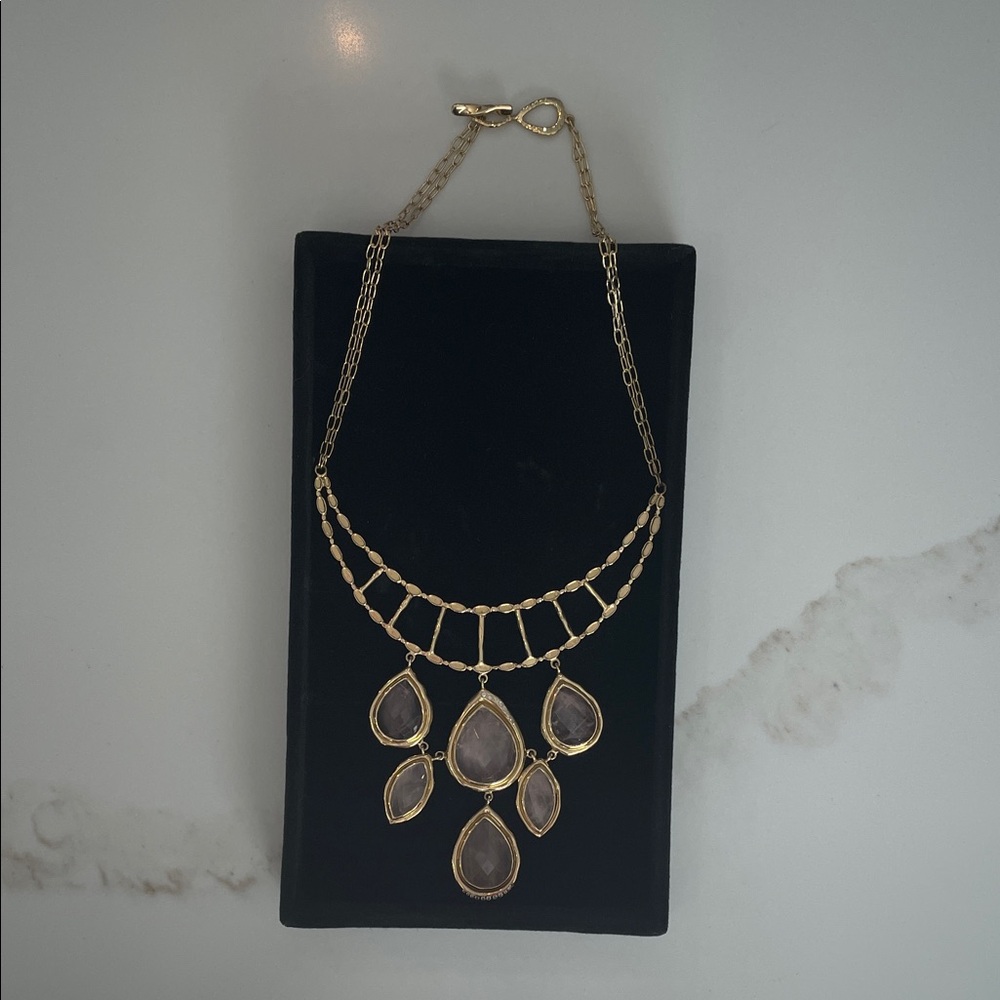 Vintage Melinda Maria rose quartz necklace